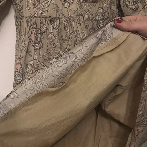 Anthropologie Beige Floral Mini Dress - Picture 2 of 4